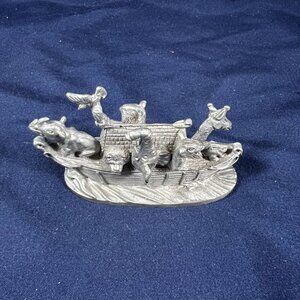 Spoontiques Pewter Noahs Ark Figurine With Animals Detailed Design Collectible D